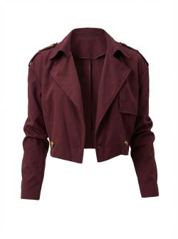 cropped trenchcoat 25028 Bordeauxrood