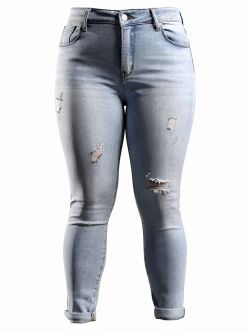 Mommy Jeans slim hm5319-2 Blauw