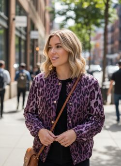 Panter bomber jasje A-98197 Paars