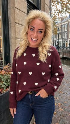 Trui h118 Bordeauxrood