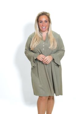 Dress italie 12230036 (LINNEN&VISCOSE) Army