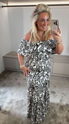 mommy extra stretch dress Zwart-Wit