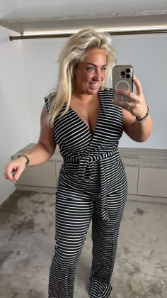 Mommy jumpsuit 8718 KATOEN Zwart