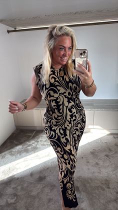 Xtra stretch jurk Beige