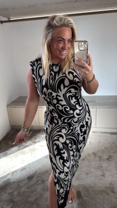 Xtra stretch jurk Zwart