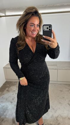 Glitter dress 6047 Zwart