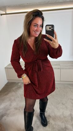 Glitter dress 6055 Rood