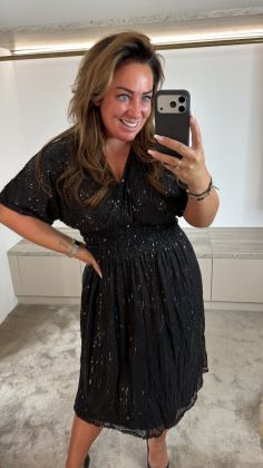 glitter dress 1955 Zwart