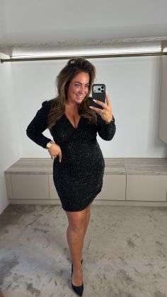 Glitter dress 6051 Zwart