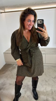 Glitter dress 6055 Bruin