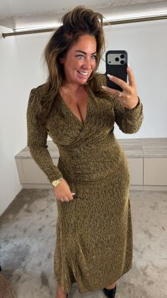 Glitter dress 6047 Goud