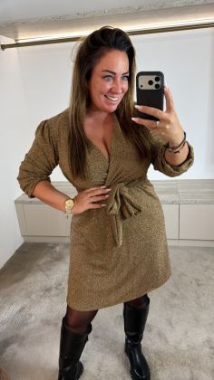 Glitter dress 6057 Goud