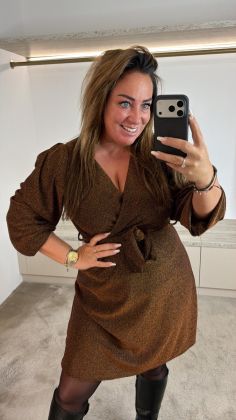 Glitter dress 6057 Bruin